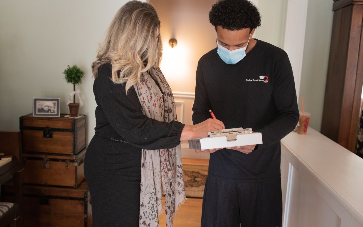 One of College Bound Movers' Professional Milford Mover assisting a client.